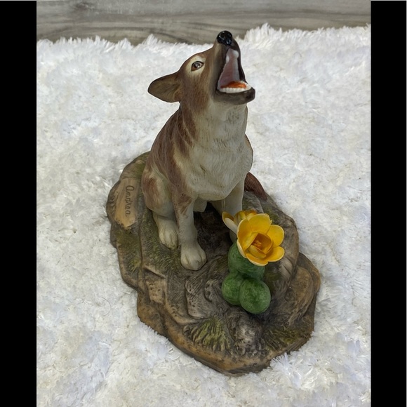 COYOTE  Howling by Cacti ANDREA BY SADET #8615 MADE IN JAPAN IN 1990 - Picture 7 of 11